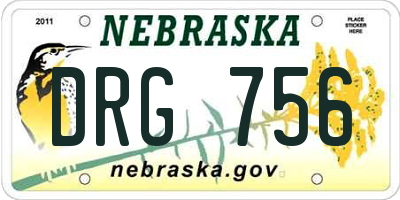 NE license plate DRG756