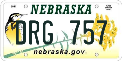 NE license plate DRG757