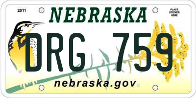 NE license plate DRG759