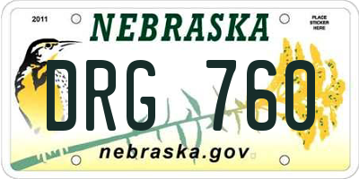 NE license plate DRG760