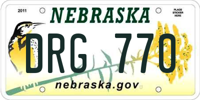 NE license plate DRG770