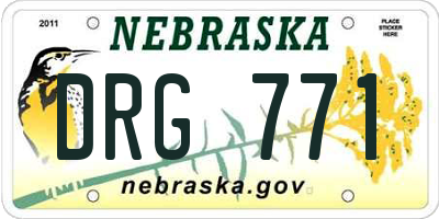 NE license plate DRG771