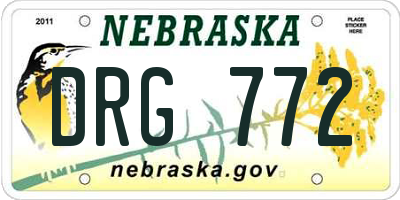 NE license plate DRG772