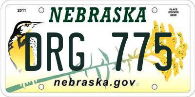 NE license plate DRG775