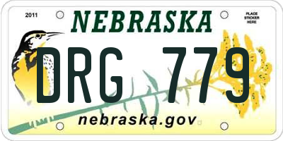 NE license plate DRG779