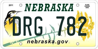 NE license plate DRG782