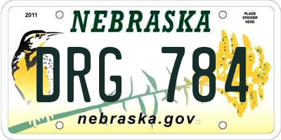 NE license plate DRG784