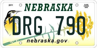 NE license plate DRG790
