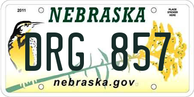 NE license plate DRG857