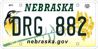 NE license plate DRG882