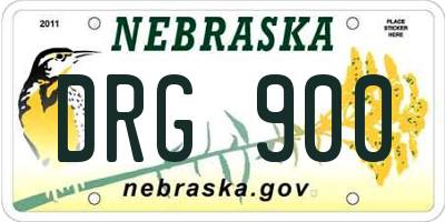 NE license plate DRG900