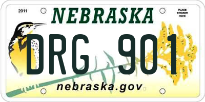 NE license plate DRG901