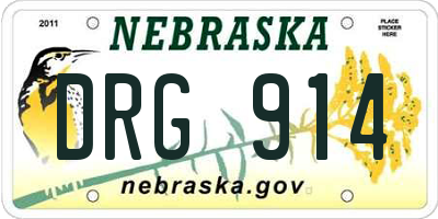 NE license plate DRG914