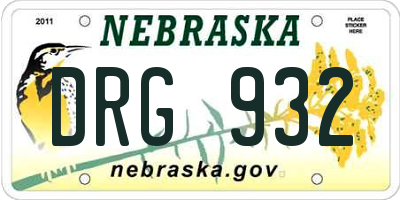 NE license plate DRG932