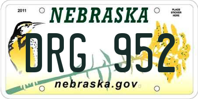 NE license plate DRG952