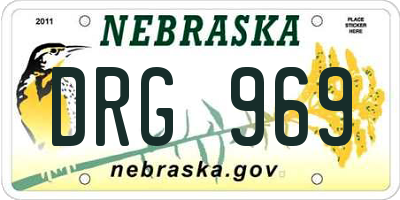 NE license plate DRG969