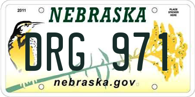 NE license plate DRG971