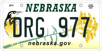 NE license plate DRG977