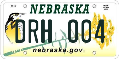 NE license plate DRH004