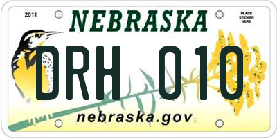 NE license plate DRH010