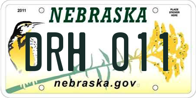 NE license plate DRH011