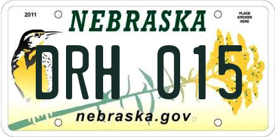 NE license plate DRH015
