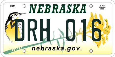 NE license plate DRH016