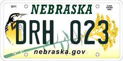 NE license plate DRH023
