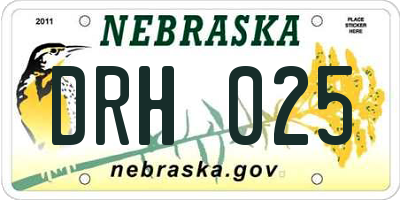 NE license plate DRH025
