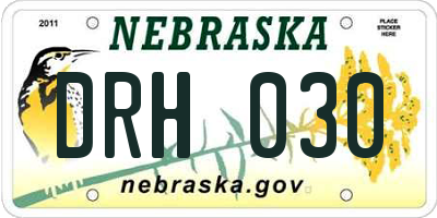 NE license plate DRH030