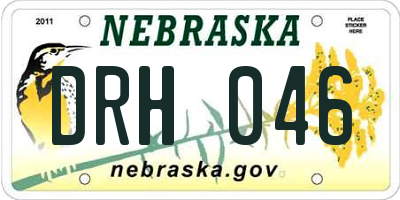 NE license plate DRH046
