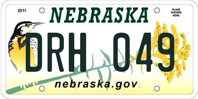 NE license plate DRH049