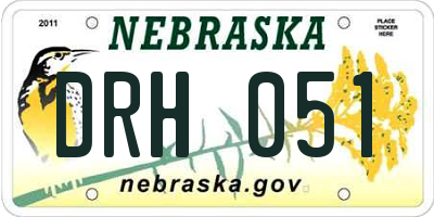 NE license plate DRH051