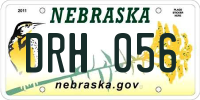 NE license plate DRH056