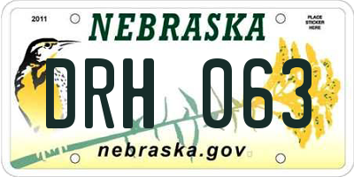 NE license plate DRH063