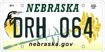 NE license plate DRH064