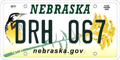 NE license plate DRH067