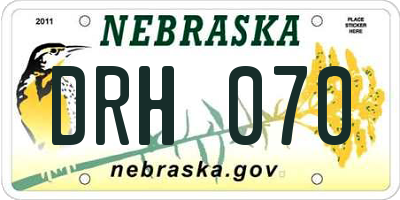 NE license plate DRH070