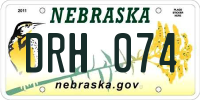 NE license plate DRH074