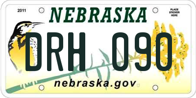 NE license plate DRH090