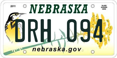 NE license plate DRH094