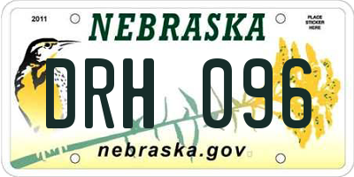 NE license plate DRH096