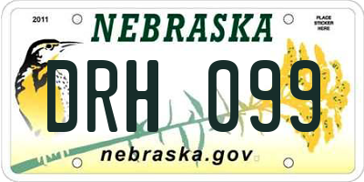 NE license plate DRH099
