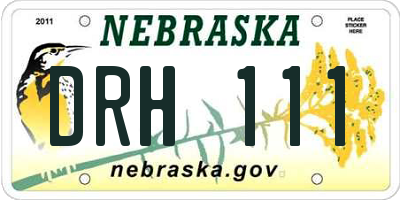 NE license plate DRH111