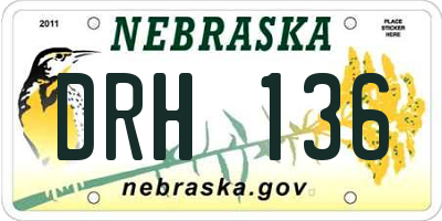 NE license plate DRH136