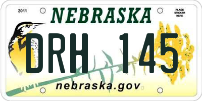 NE license plate DRH145