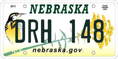 NE license plate DRH148