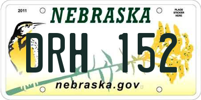 NE license plate DRH152