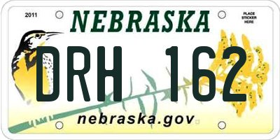 NE license plate DRH162