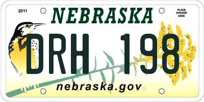 NE license plate DRH198